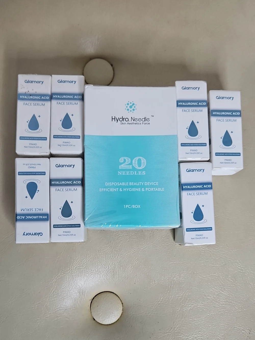 Hydra Needle 20 micro-infusion stamp W/ 7 Glamory Hyaluronic Acid Face Serum